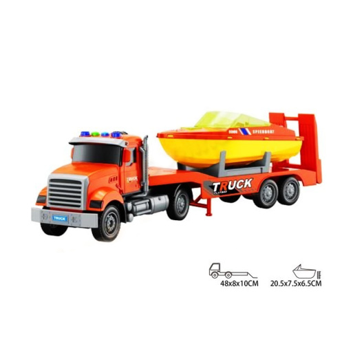 Set de joacă American Truck scara 1:18 cu barcă (lumină/sunet) RJ6674-10