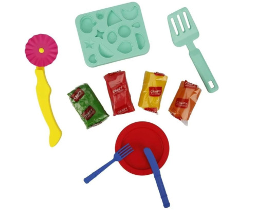 Set de pastă de modelat Sunman Crazy Pizza, 10 bucăți, S01002012