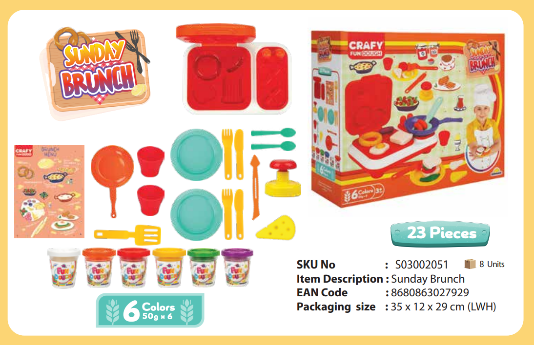 Set de paste de modelat Sunman Sunday Brunch, 24 de piese, S03002051