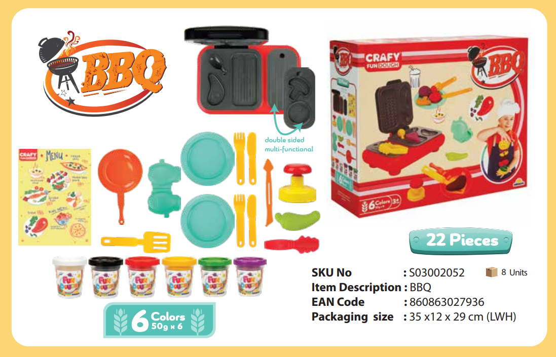 Set de pastă de modelat Sunman BBQ, 22 de piese, S03002052