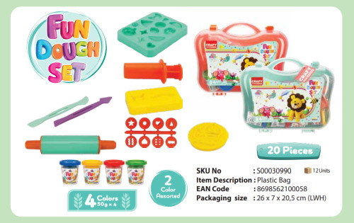 Set de 20 de paste de modelat în geantă de transport, pachet de 2, S00030990