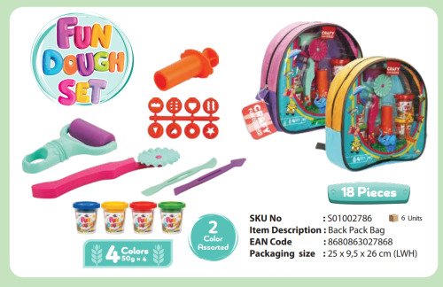 Set accesorii rucsac cu 18 paste de modelat, 2 pachete, S01002786