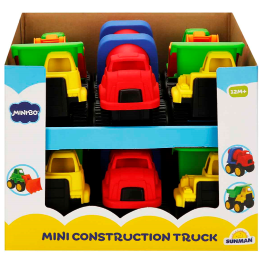Camion de construcții Minibo Jucărie Mini Monster Truck, 12buc.  S00004772