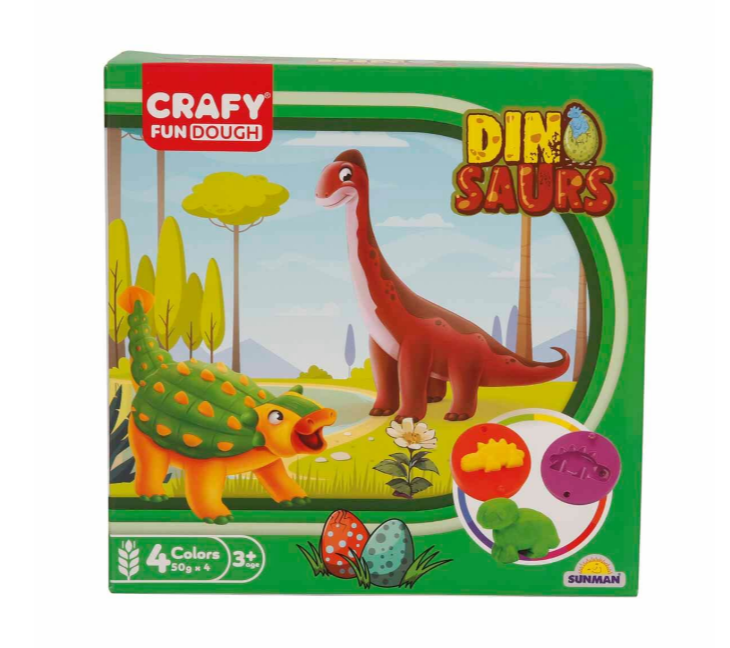 Set de pastă de modelat Sunman cu dinozauri, 12 piese, S01004734