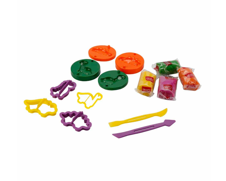 Set de pastă de modelat Sunman cu dinozauri, 12 piese, S01004734