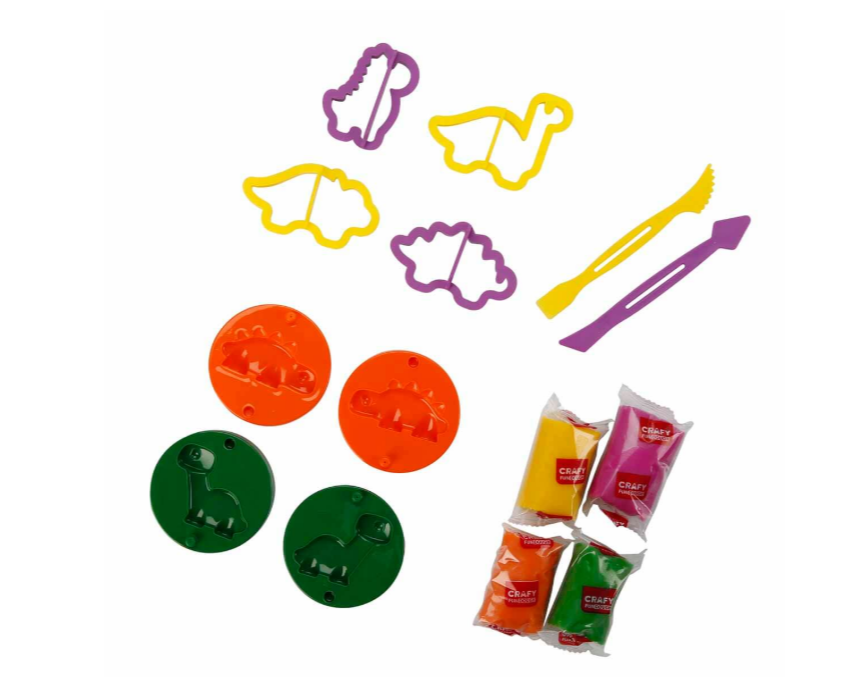 Set de pastă de modelat Sunman cu dinozauri, 12 piese, S01004734