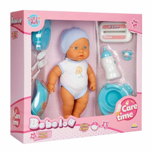 Păpușa BEBELOU CARE TIME CRY & LAUGH 2 AST.32CM., S00003823