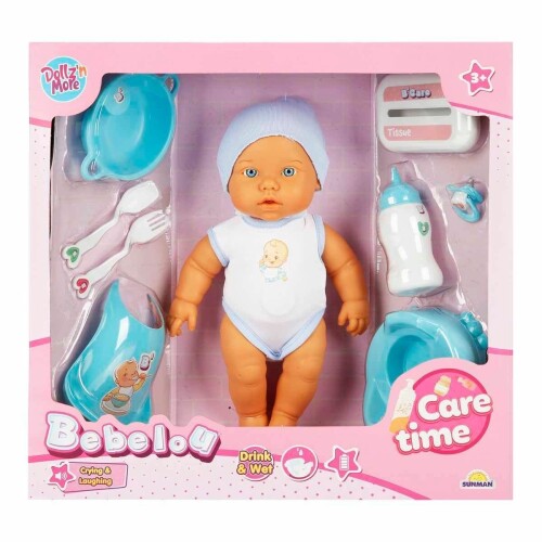 Păpușa BEBELOU CARE TIME CRY & LAUGH 2 AST.32CM., S00003823