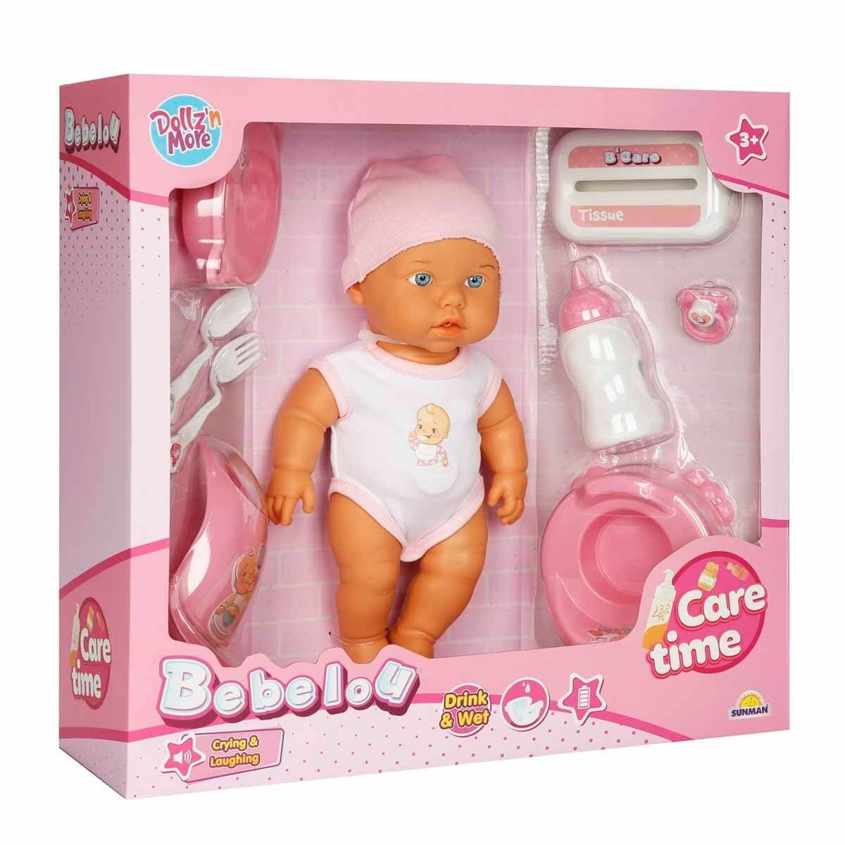 Păpușa BEBELOU CARE TIME CRY & LAUGH 2 AST.32CM., S00003823