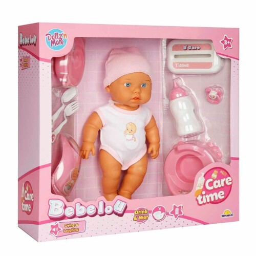 Păpușa BEBELOU CARE TIME CRY & LAUGH 2 AST.32CM., S00003823