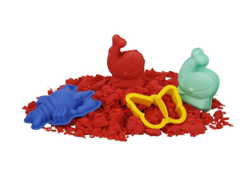 Nisip cinetic roșu Sunman cu matrițe, 450g, S01005696