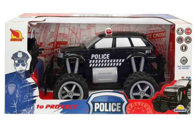 Mașină radiocomandată „Jumbo Wheels” Poliție, S00080022