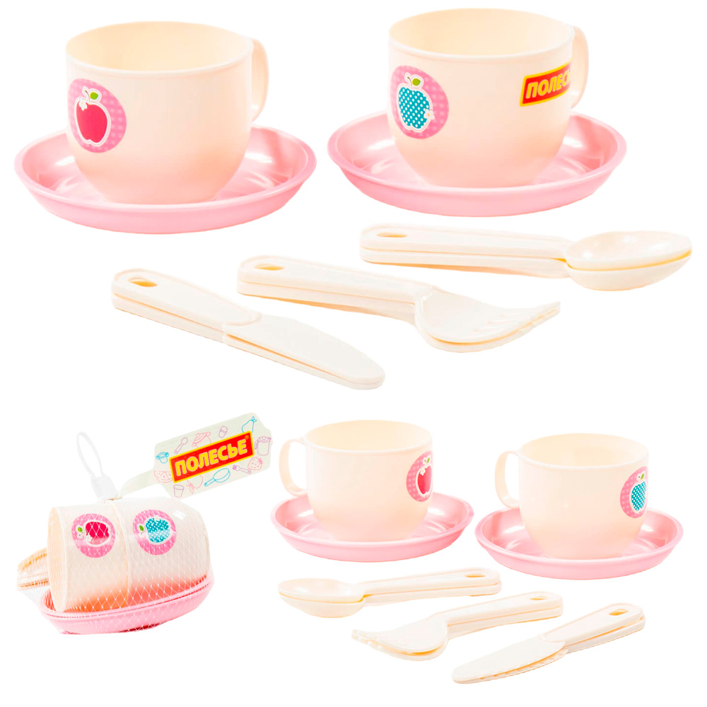 Set de tacâmuri pentru copii "Minutka" pentru 2 persoane (E6) (10 piese) (într-o pungă de plasă) 80301