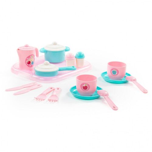 Set de tacâmuri pentru copii „Hostess” cu tavă pentru 2 persoane (E4) (19 elemente) (într-o pungă de plasă) 80486