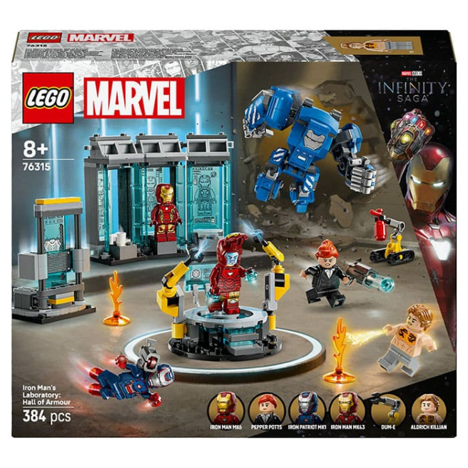 Constructor LEGO Marvel Laboratorul Iron Man: Sala armurii 76315
