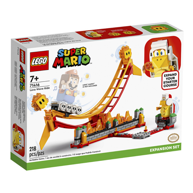 Constructor LEGO Super Mario Setul adăugător Lava Wave Ride 71416