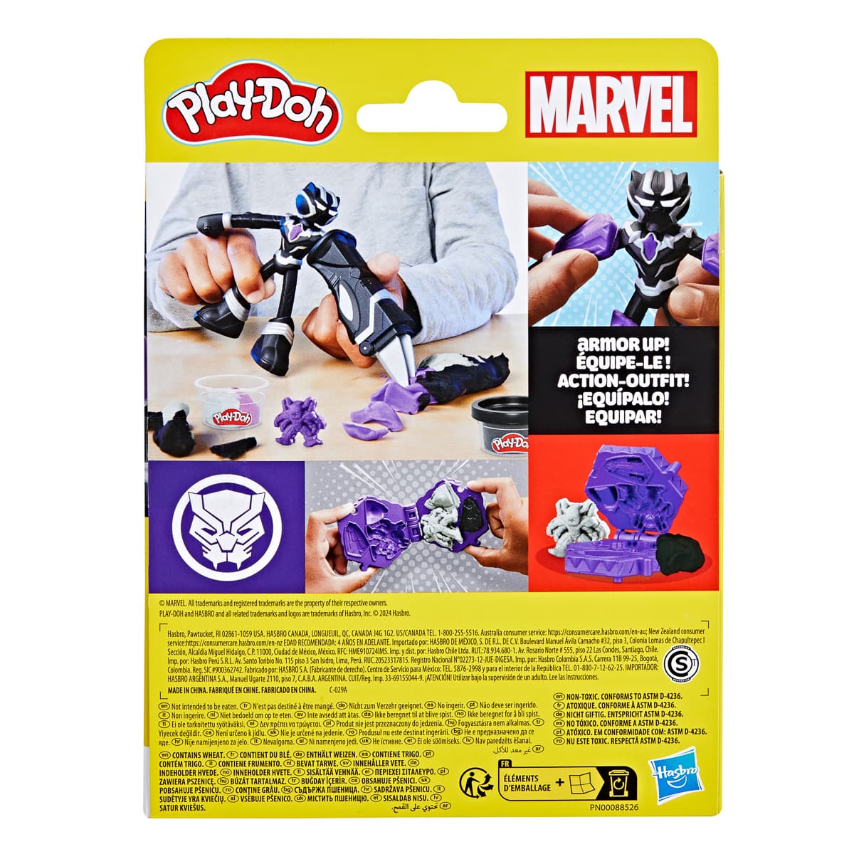 Figurină flexibilă Marvel Play-Doh cu accesorii – Pantera Neagră, 10 cm, G0055