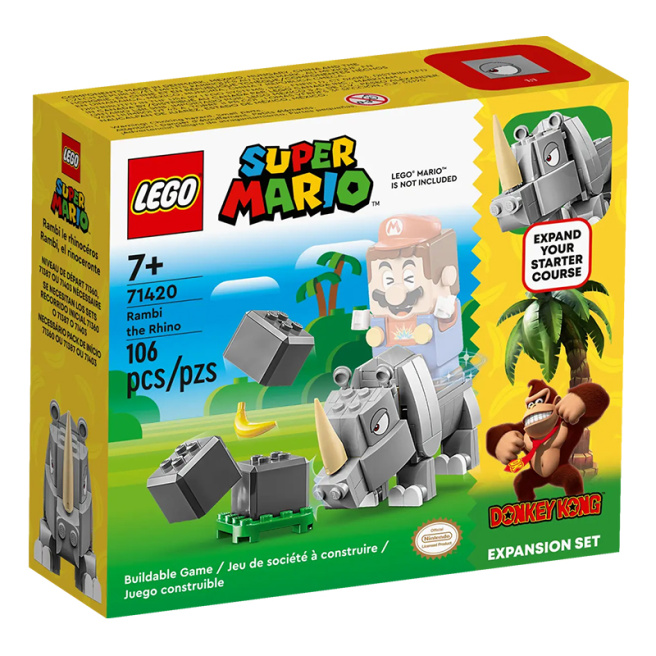 Constructor LEGO Super Mario Set suplimentar de Rambi-rinocer 71420