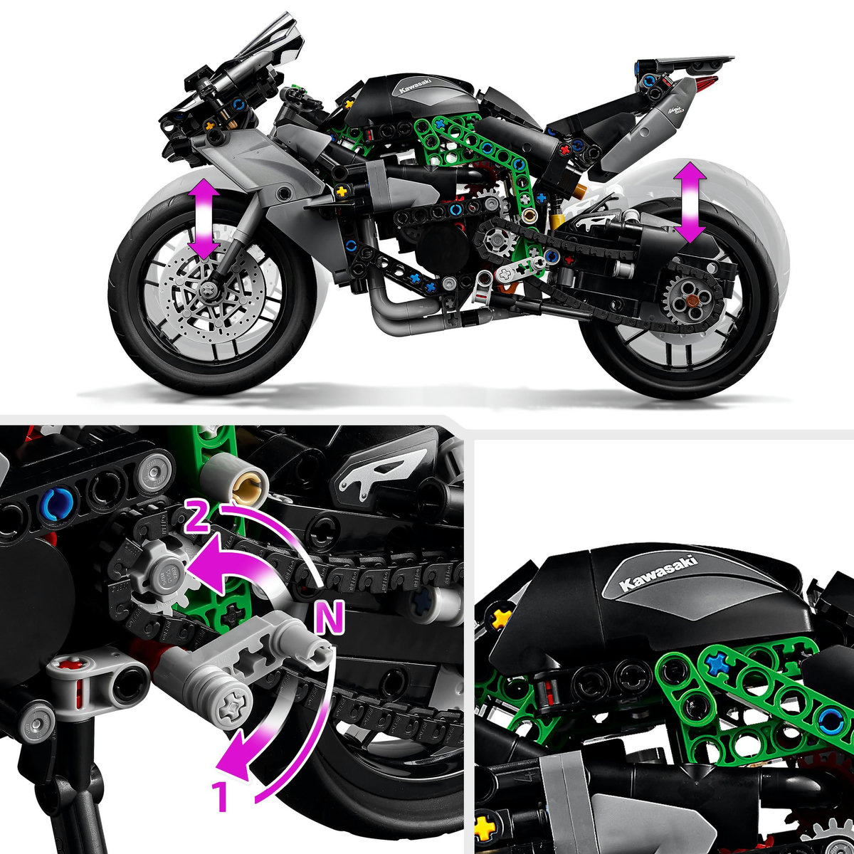 LEGO Technic Motocicletă Kawasaki Ninja H2R, 42170