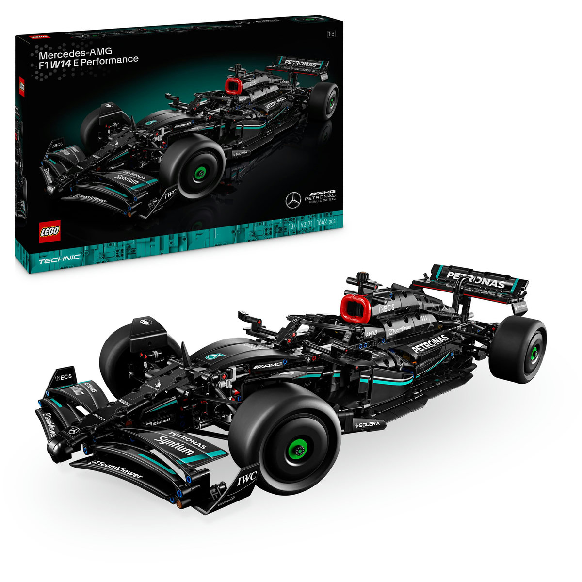 LEGO Technic Set Mașină de Curse Mercedes-AMG F1 W14, 1643 de Piese, 42171