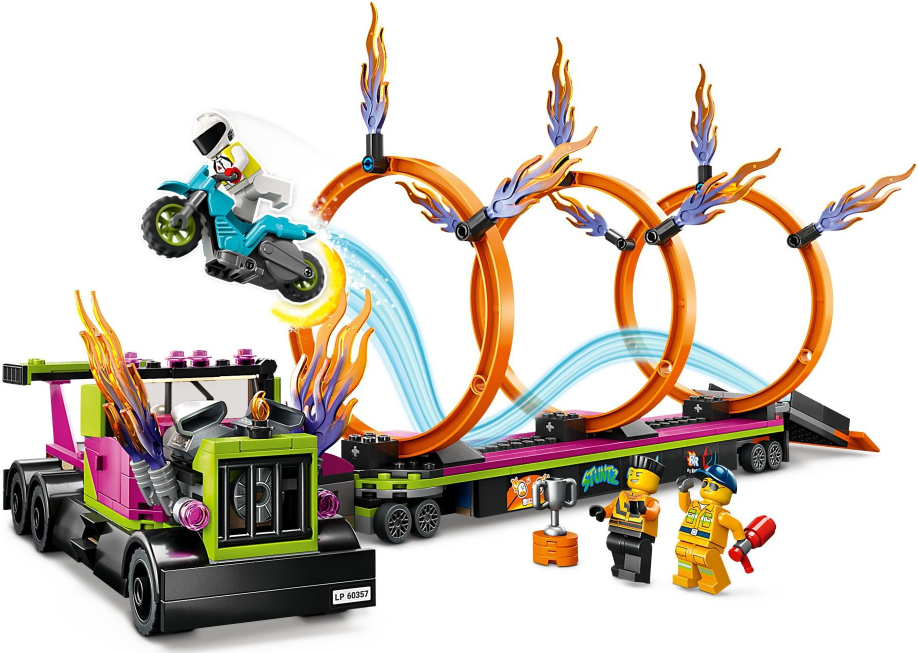 LEGO CITY CAMION DE CASCADORIE SI PROVOCAREA CERCURILOR DE FOC, 60357