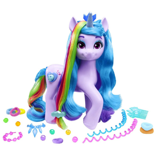 Hasbro My Little Pony Izzy Moonbow și Coafurile Curcubeului Figurină de Acțiune, Multicolor, F8825