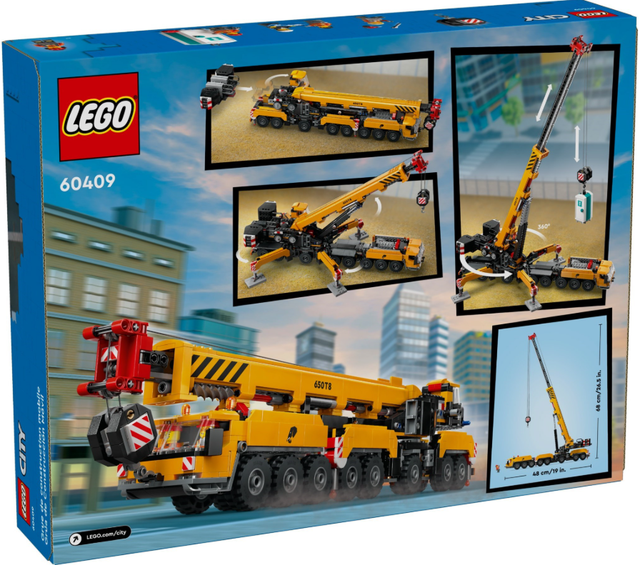 LEGO CITY YELLOW MOBILE CONSTRUCTION CRANE, 60409