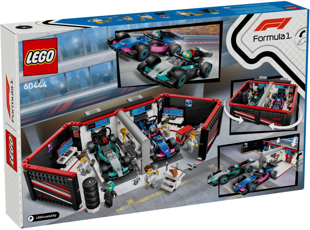 LEGO CITY F1 GARAGE AND MERCEDES-AMG AND ALPINE CARS, 60444
