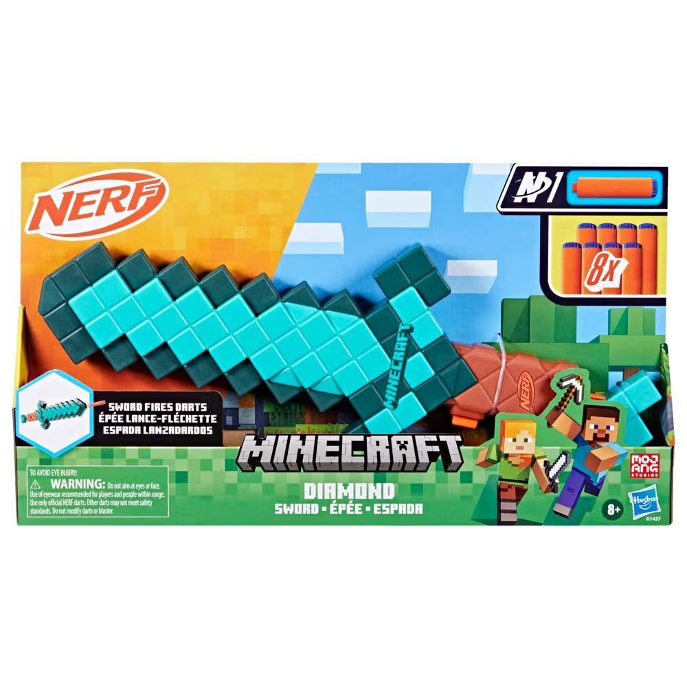 Nerf N1 Minecraft Sword Blaster, 8 săgeți, G1437