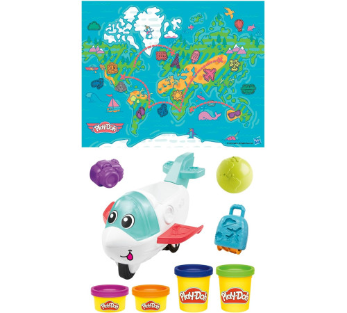 Set de plastilină Play-Doh Explorer Airplane (4 culori), F8804