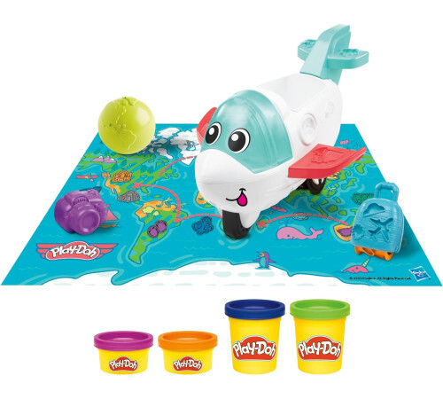 Set de plastilină Play-Doh Explorer Airplane (4 culori), F8804