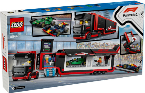 LEGO CITY F1 TRUCK WITH F1 RB20 AND AMR24 CARS, 60445