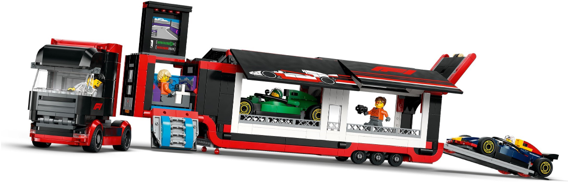 LEGO CITY F1 TRUCK WITH F1 RB20 AND AMR24 CARS, 60445