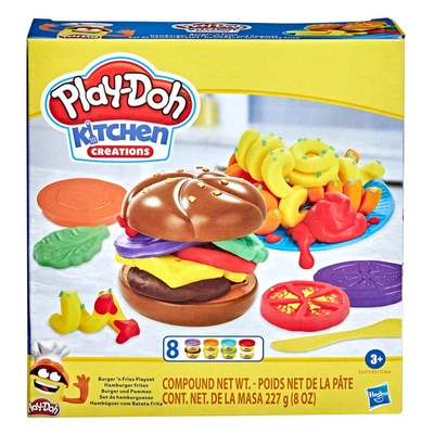 Set de creație Play-Doh Kitchen Creations „Gustări amuzante – Burger”, E5112_E5472