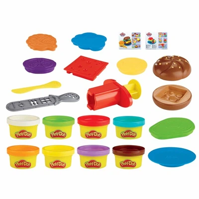 Set de creație Play-Doh Kitchen Creations „Gustări amuzante – Burger”, E5112_E5472