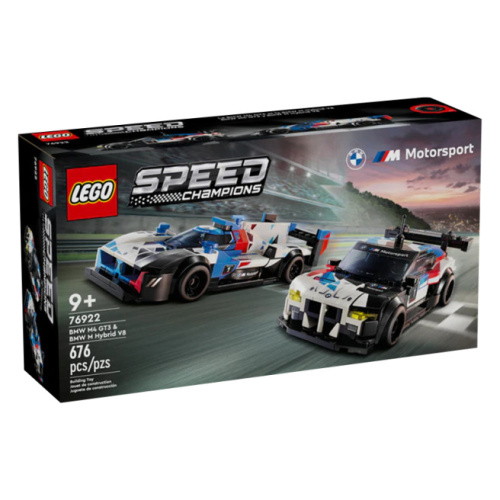 Constructor LEGO Speed Champions Mașini de curse BMW M4 GT3 și BMW M Hybrid V8, 76922