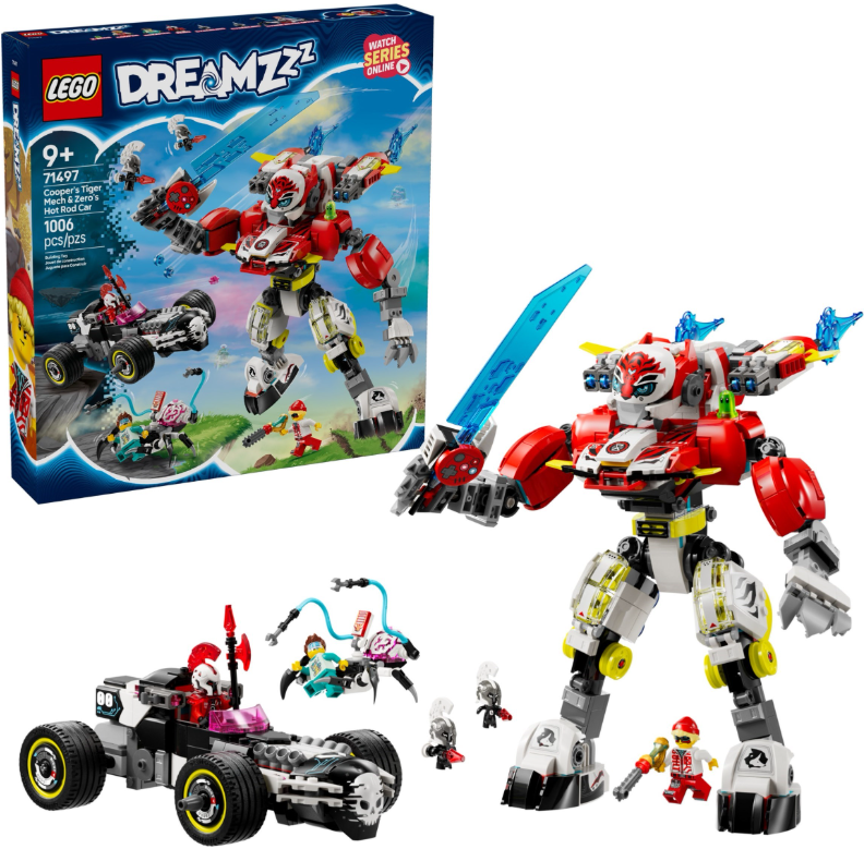 LEGO DREAMZZZ COOPERS TIGER MECH & ZEROS HOT ROD CAR, 71497