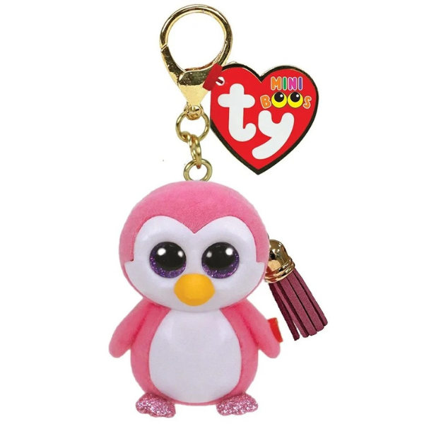 Breloc – Pinguin roz Glider 10 cm (Mini boo clip) TY25072