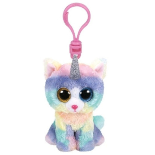 Брелочек — Разноцветный котенок HEATHER 12 см (Beanie babies clip) TY35232