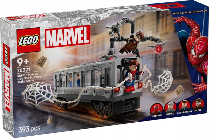 Lego Marvel Constructor „Omul-Păianjen vs. Doctor Octopus: Scena din metrou” (393 piese), 76321
