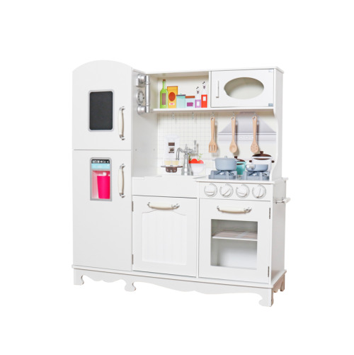 Bucătărie din lemn cu accesorii și funcții, 91 x 29,7 x 102,5 cm, Alb, W10C409O