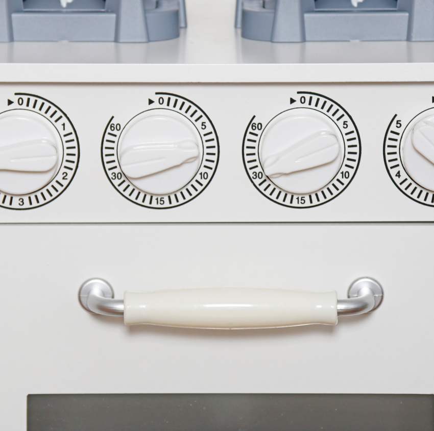 Bucătărie din lemn cu accesorii și funcții, 91 x 29,7 x 102,5 cm, Alb, W10C409O