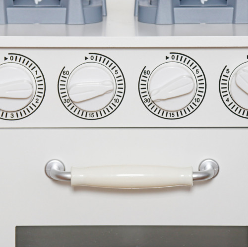 Bucătărie din lemn cu accesorii și funcții, 91 x 29,7 x 102,5 cm, Alb, W10C409O