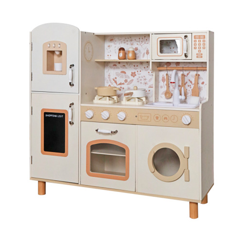 Bucătărie din lemn cu accesorii și funcții, 90,1 x 29,7 x 90 cm, albă, W10C790F