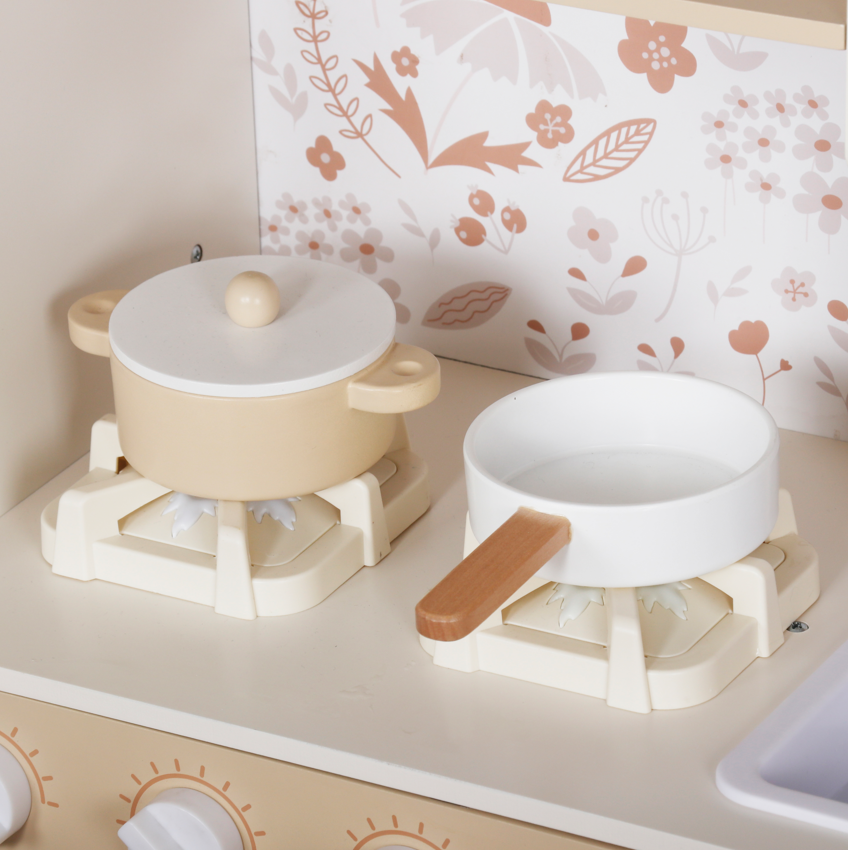 Bucătărie din lemn cu accesorii și funcții, 90,1 x 29,7 x 90 cm, albă, W10C790F