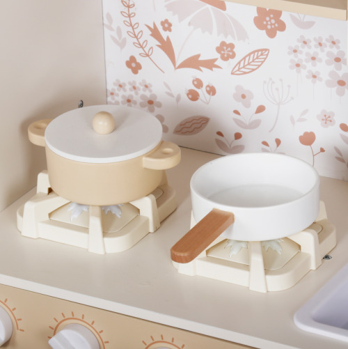 Bucătărie din lemn cu accesorii și funcții, 90,1 x 29,7 x 90 cm, albă, W10C790F