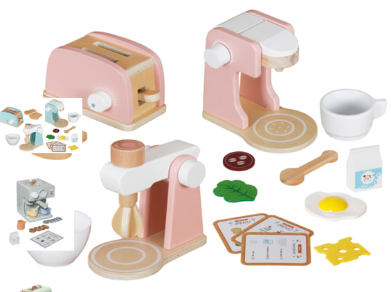 Set de jucării de bucătărie din lemn, roz W10D861B