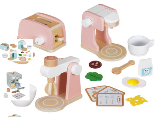 Set de jucării de bucătărie din lemn, roz W10D861B