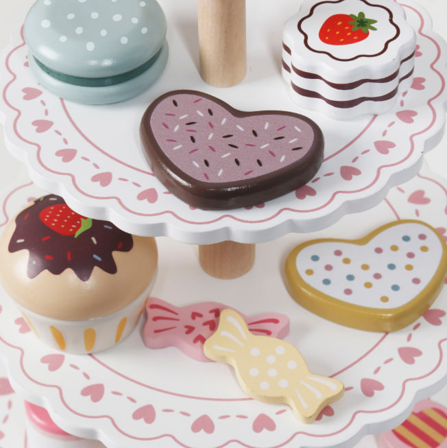 Suport de desert din lemn pentru jucării W10L068