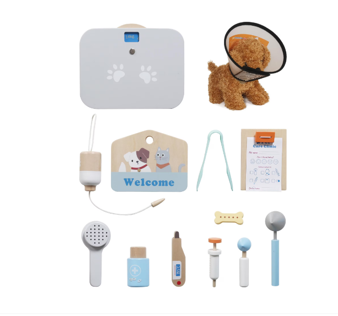 Set de joacă din lemn „Clinică veterinară” W10L016